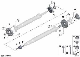 Flectors/palier central/écrou encastré diagram for BMW 7 Series G12 725Ld