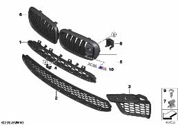 M TRIM DECOR ELEMENTS, FRONT diagram for BMW X5 M F85 X5 M