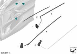 LED module / lichtgeleider portier diagram for BMW X6 F16 35iX