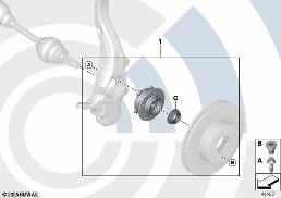 REPAIR KIT, FRONT W.BEARING, ALL-W.DRIVE diagram for BMW X5 F15 30dX