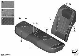 Ind. bekl. zitting acht. geperf. leder diagram for BMW 7 Series G11 LCI 740dX