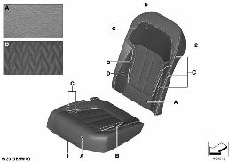 INDIVIDUAL COVER REAR COMFORT SEAT diagram for BMW 7 Series G12 730Ld