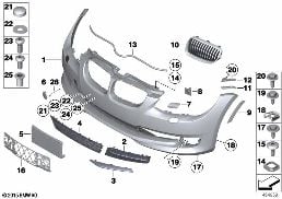 TRIM COVER, FRONT diagram for BMW 3 Series E92 LCI 328xi