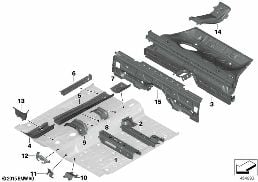 PARTITION TRUNK/FLOOR PARTS diagram for BMW MINI Cabrio F57 LCI JCW