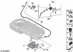 Aktivkohlefilter/Anbauteile diagram for BMW MINI Paceman R61 Cooper