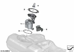 FUEL PUMP AND FUEL LEVEL SENSOR diagram for BMW 6 Series G32 GT 620dX