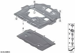 Motor muhafazası diagram for BMW MINI Cabrio F57 JCW