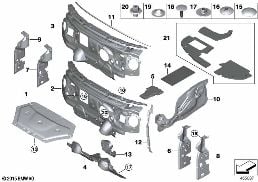 Izolacja dźwiękowa przednia diagram for BMW MINI F56 One