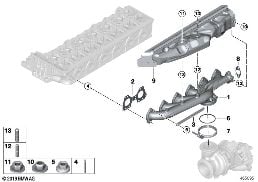Colector de escape-AGR diagram for BMW 7 Series G12 LCI 730LdX