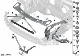 Ön panel diagram for BMW MINI Cabrio F57 JCW