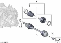 OUTPUT SHAFT FRONT LEFT diagram for BMW MINI Cabrio F57 LCI Cooper