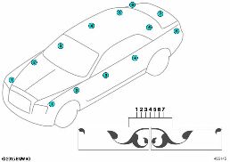 Coachline Motif diagram for BMW Rolls-Royce Phantom RR1 Phantom