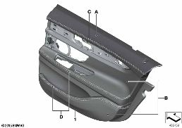 Individual deurbekleding leer achter diagram for BMW 7 Series G11 LCI 740dX