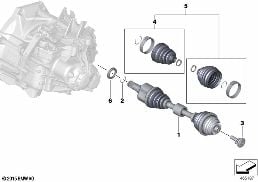OUTPUT SHAFT FRONT LEFT diagram for BMW 2 Series F44 Gran Coupé 220iX