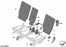 SEAT, REAR, SEAT TRIM COVERS diagram for BMW 2 Series F46 Gran Tourer 218i