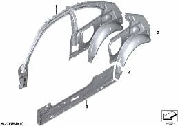 SIDE FRAME SECTION, INNER diagram for BMW 2 Series F22 LCI 225d