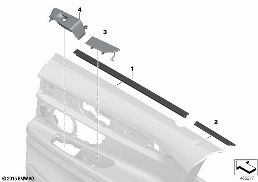 Indi.aanbouwdelen achterportierbekl. diagram for BMW 7 Series G11 LCI 740dX
