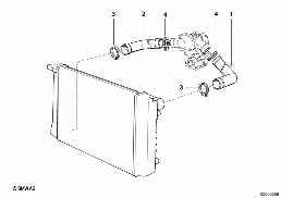 Kühlsystem-Wasserschlauchführung diagram for BMW 7 Series E32 750iL