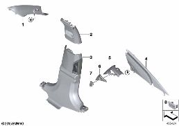 Indi. A-, B-, C-stijlbekleding diagram for BMW 7 Series G11 LCI 740dX