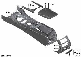 Individual middenconsole diagram for BMW 7 Series G11 LCI 740dX