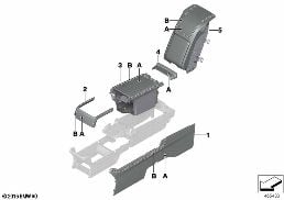 Ind. konsola tylna diagram for BMW 7 Series G12 LCI 740LdX
