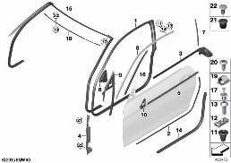 TRIM AND SEALS FOR DOOR, FRONT diagram for BMW 4 Series F32 428i