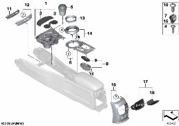Montaj parçaları, orta konsol diagram for BMW MINI Clubman F54 One