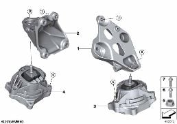 Βάση ανάρτησης κινητήρα diagram for BMW 3 Series F30 LCI 330e