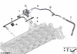 HIGH-PRESSURE PUMP/TUBING diagram for BMW 5 Series G31 Touring 540iX