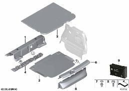 Döş./Kapl., Bagaj tabanı diagram for BMW MINI Clubman F54 One