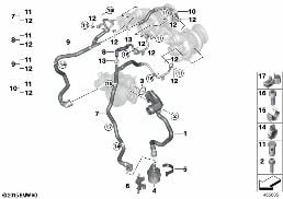 Kühlsystem-Abgasturbolader diagram for BMW 5 Series G30 M550iX