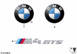 Loga / tahy písma diagram for BMW 4 Series F82 M4 M4 GTS