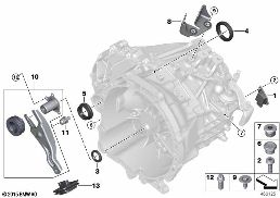 Jednotlivé díly převodovky GS6-60DA diagram for BMW 2 Series F46 Gran Tourer LCI 220d