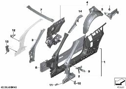 BODY-SIDE FRAME diagram for BMW 4 Series F33 LCI 435dX