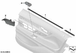 Ind. elementy tapicerki drzwi tylnych diagram for BMW 7 Series G12 LCI 740LdX