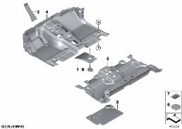 Ayak bölmesi kaplaması diagram for BMW X6 F16 28iX