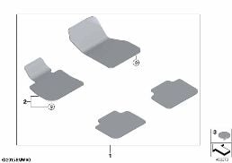 FLOOR MATS, VELOURS diagram for BMW X1 F48 20dX