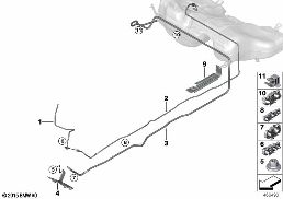 燃料ライン/固定部品 diagram for BMW 3 Series F30 LCI 330e