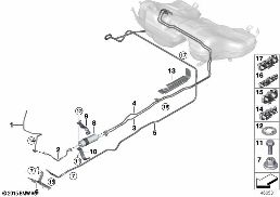 フューエル ライン/フューエル フィルター diagram for BMW 3 Series F30 LCI 330e