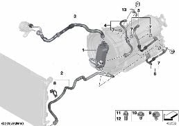 Ψυγείο λαδιού κιβ.ταχ./σωλήν.ψυγ.λαδιού diagram for BMW 3 Series F30 LCI 330e
