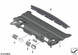 Individual hoedenplank basisstoel diagram for BMW 7 Series G11 LCI 740dX