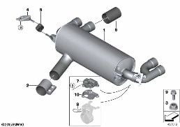Výfukové potrubí zadní diagram for BMW 2 Series F87 M2 M2