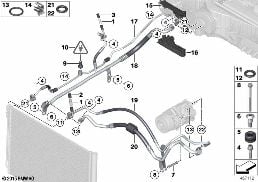 COOLANT LINES diagram for BMW 6 Series F12 640i