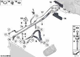 Conduites de réfrigérant diagram for BMW 5 Series F18 520Li