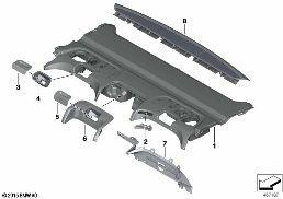 Indi.hoedenplank multifunc.stoel diagram for BMW 7 Series G11 LCI 740dX