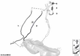 Φίλτρο ενεργού άνθρακα/εξαερισμ. καυσίμ. diagram for BMW 3 Series F30 LCI 330e