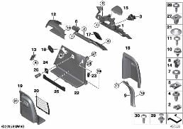 LATERAL TRUNK FLOOR TRIM PANEL diagram for BMW X4 F26 28iX