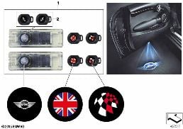 MINI LED DOOR PROJECTOR diagram for BMW MINI Countryman F60 Cooper