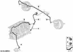 Σωλήνας υποπίεσης σερβόφρενου diagram for BMW 3 Series F30 LCI 330e