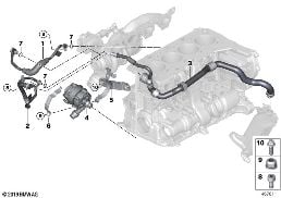Σύστημα ψύξης - στροβιλοσυμπ.καυσαερίων diagram for BMW 3 Series F30 LCI 330e